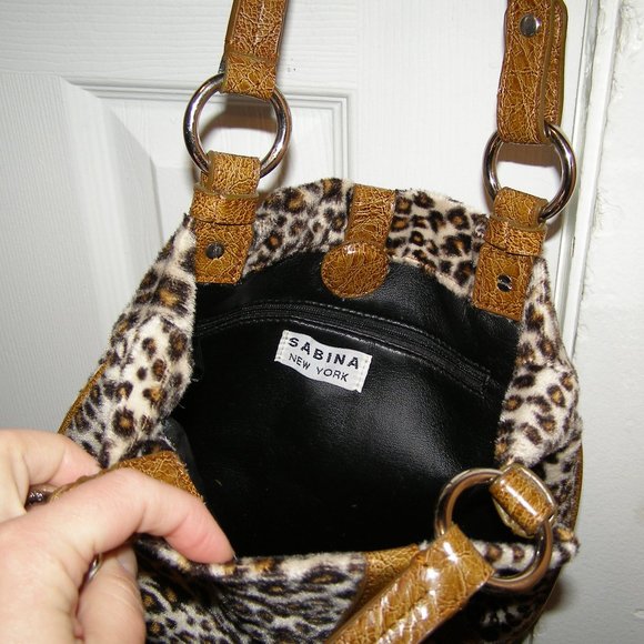 EUC Leopard Print Faux fur bag by SABINA NEW YORK - Picture 4 of 12